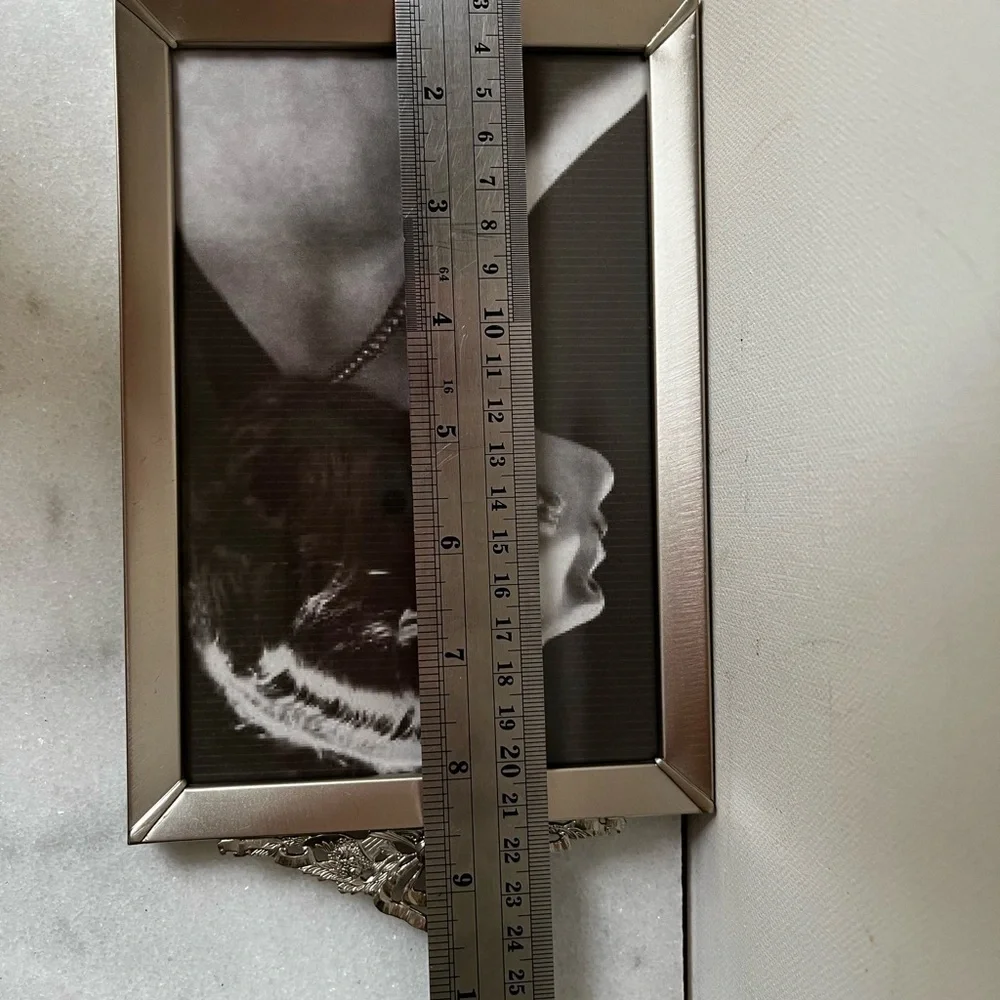 Silver  Vintage ornate wall picture frame 9.5”x5.5”